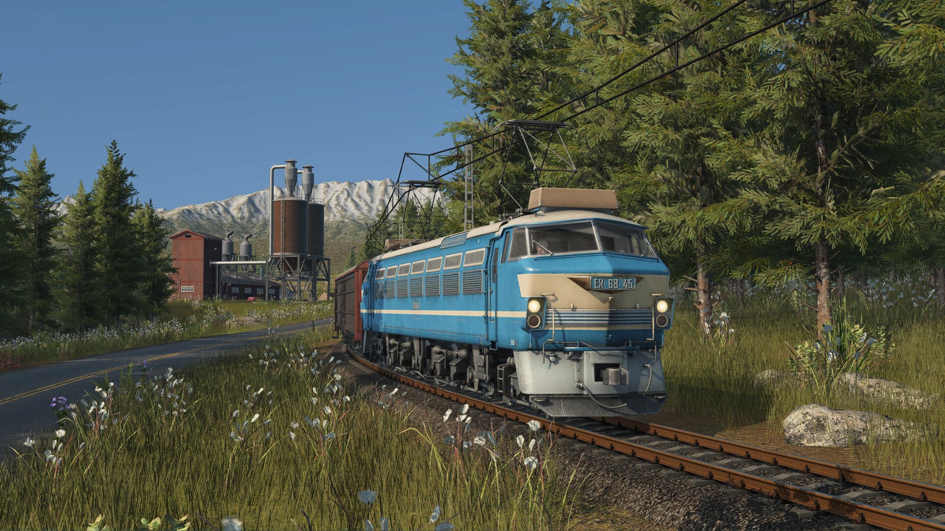 Elektrolok mit Güterzug in Transport Fever 3